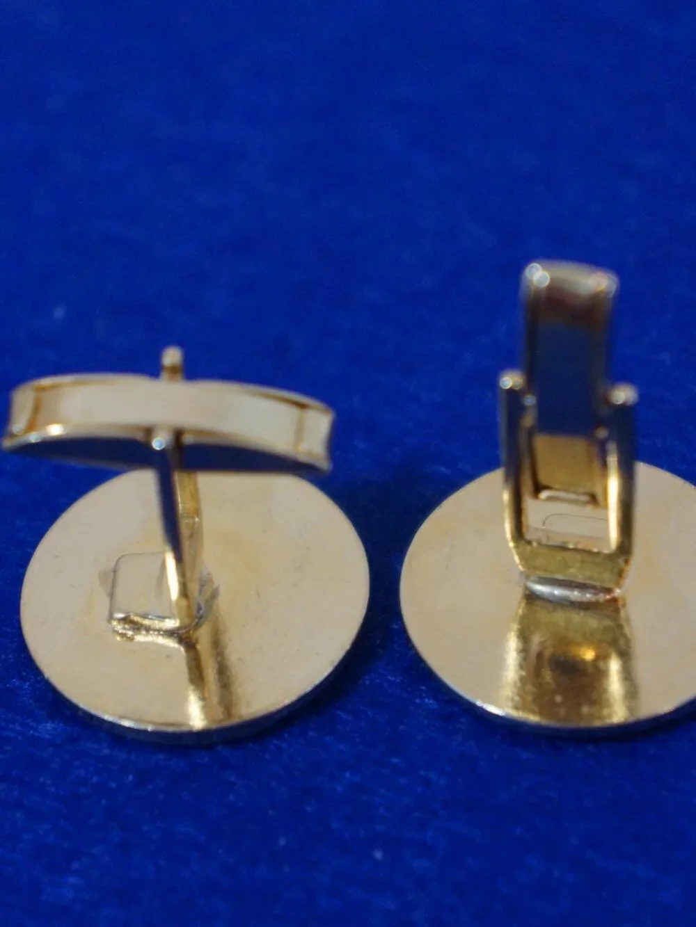 Vintage Gold Tone Round Sunburst Cufflinks Mid Century Modern MCM Geometric